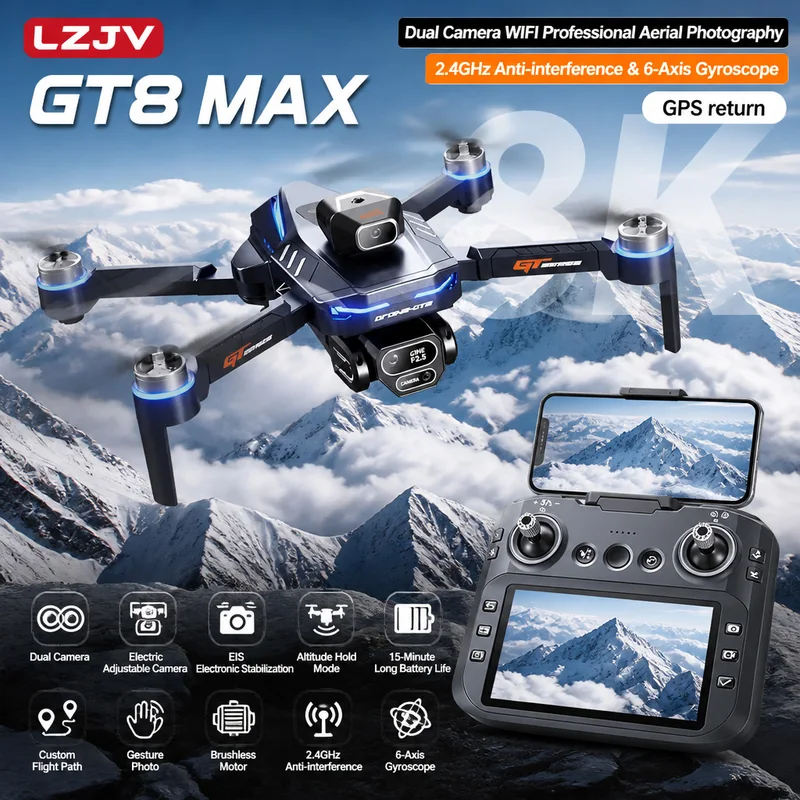 Drone Video Production - Drone Dobrável GT8 Max com Câmera