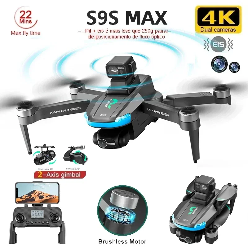 Novo s9s max mini drone 4k 2 e - Drone Video Production avaliação e preço
